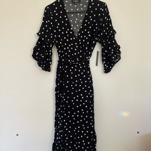 Lulu’s Black and White Polkadot Dress NEW